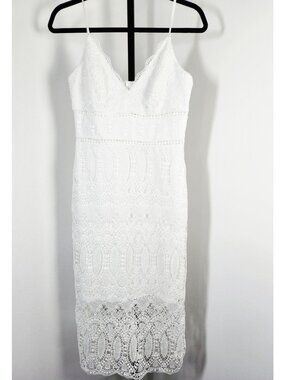 white polka dot lace dress Little Mistress Polka Dot Lace Trim Midaxi Dress main image 0